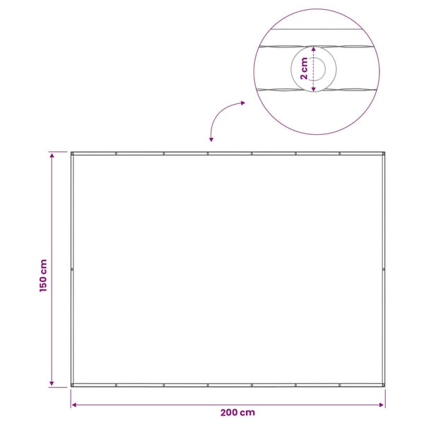 Balkongskärm 150 x 200 cm Tyg med PU-beläggning Vit