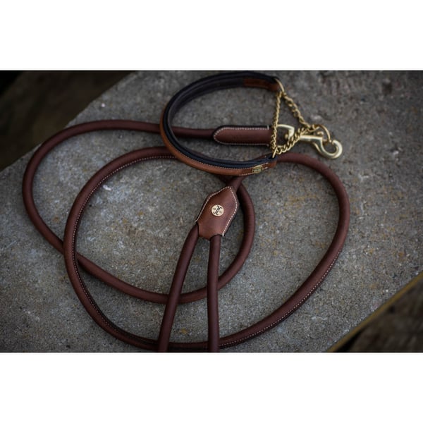 Asti Hundhalsband Halvstryp Brun 35cm