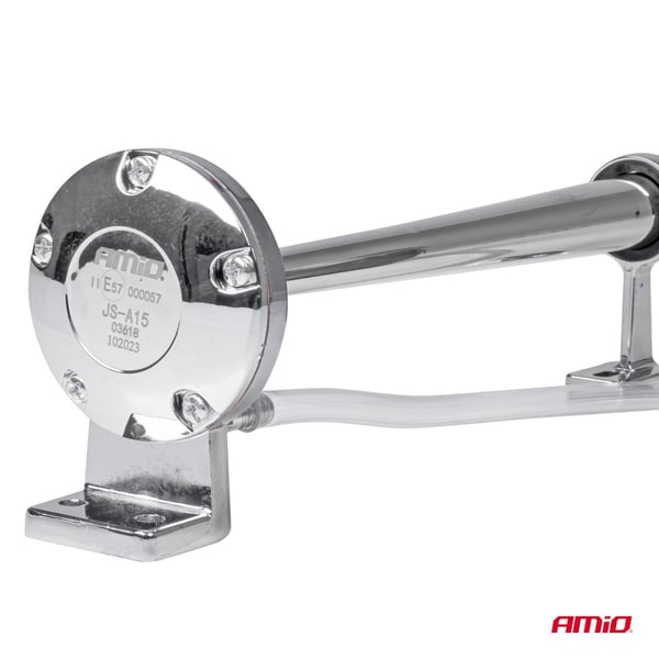 Horn, ljudsignal, fanfar, krom, 12V, AMIO-03618