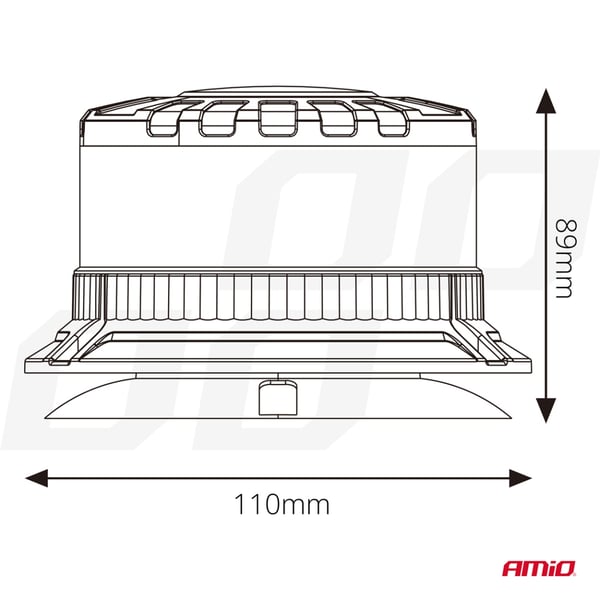 LED-vilkkuva varoitusvalo W28M 12V 24V AMIO-04105