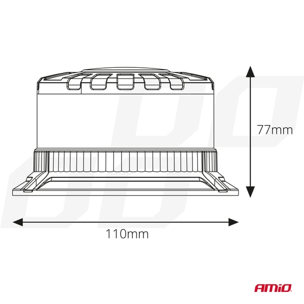 Vilkkuva LED-varoitusvalo W28B 12V 24V AMIO-04106