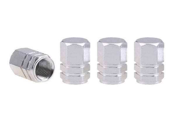 Aluminium ventilhætter sølv 4 stk AMIO-02236