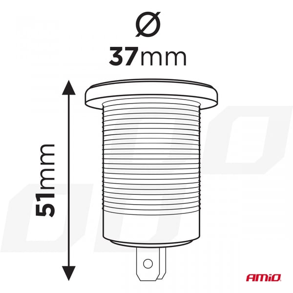 Ekstra indbygget stikkontakt 12V 24V MOD-01 AMIO-02851
