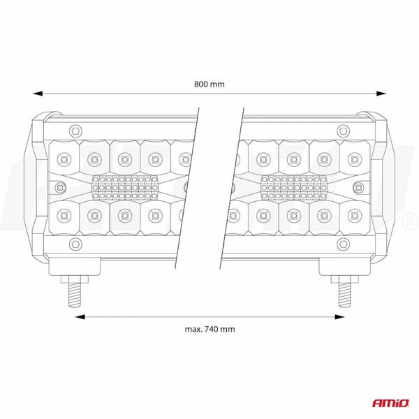 LED-panelarbejdslampe BAR AWL31 660W 80cm 66000lm 12V 24V AMIO-02545