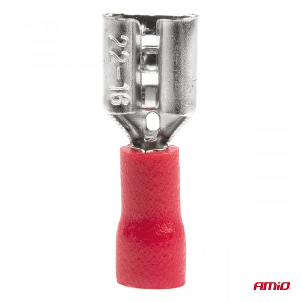 Isolerede hun-fladstik 7,4 mm 0,5-1,5 mm2 10A 10 stk. AMIO-03062