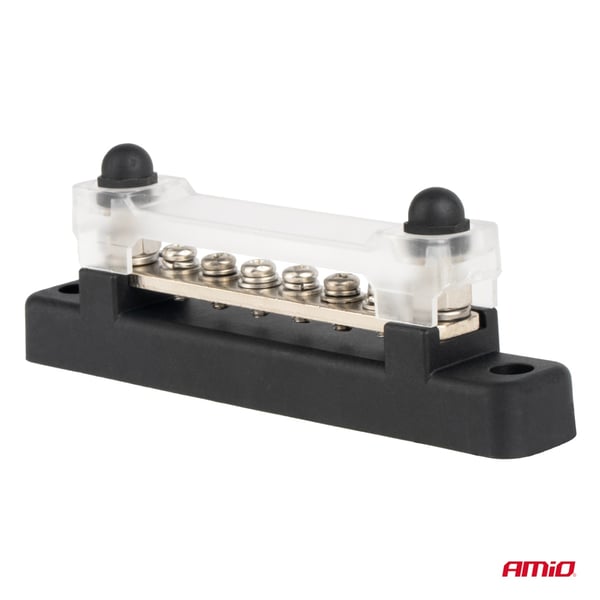 Jordfordelingsblok minus samleskinne M6 12V - 48V 150A AMIO-03809