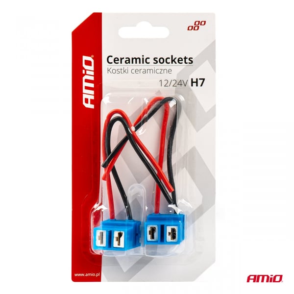 Keramisk vinklet terningformet H7 fatningsstik AMIO-03055