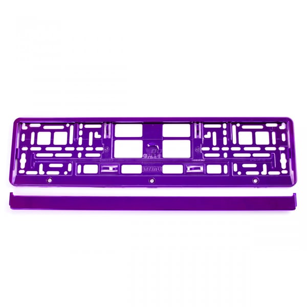 Violetti metallinhohtoinen rekisterikilven kehys AMIO-03172