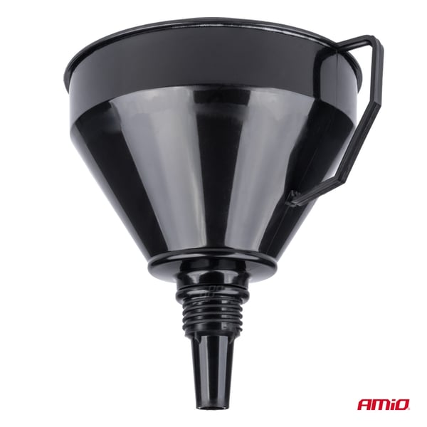 Flexibel svart tratt med sil för bränsle, vätska, vatten, 16 cm AMIO-04038