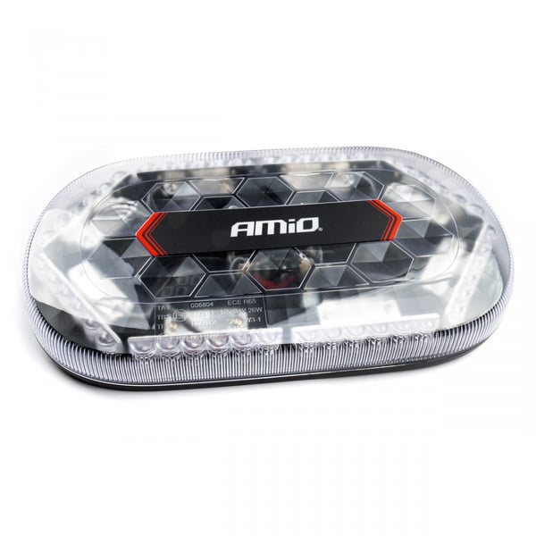 LED-advarselsbjælke 33 cm magnet homologering R65 R10 12-24V AMIO-03336