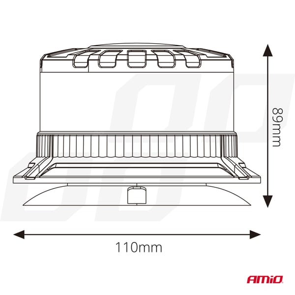 LED-vilkkuva varoitusvalo W28M 12V 24V AMIO-04108