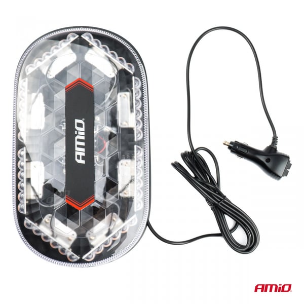 LED-advarselsbjælke 33 cm magnet homologering R65 R10 12-24V AMIO-03336
