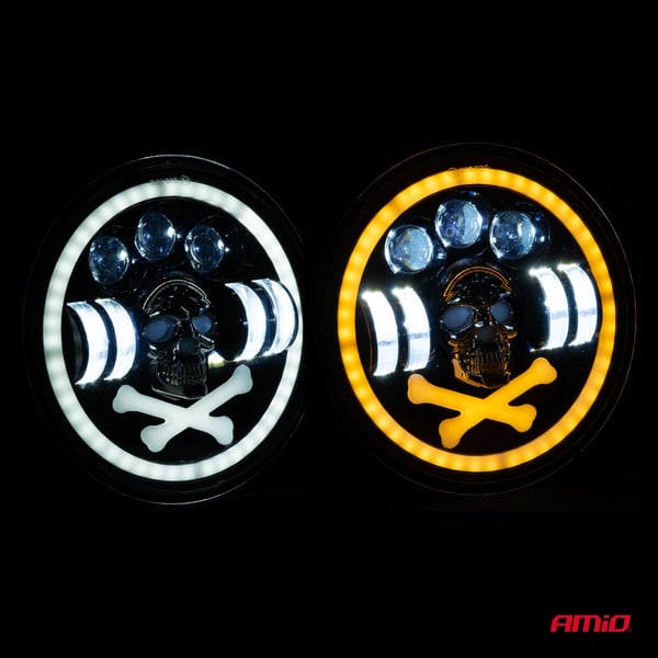 LED arbejdslampe SKULL kranium ekstra dekorativ 12V 24V AMIO-03695