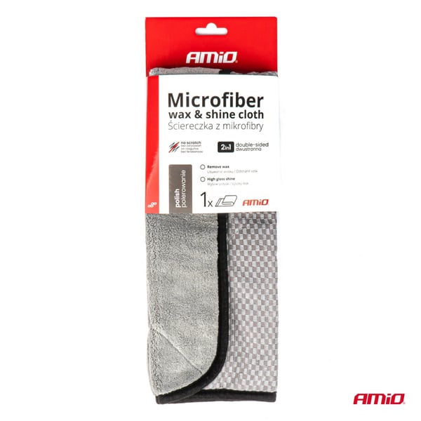 Mikrokuituliina 2-in-1 auton kiillotukseen ja puhdistukseen 40x40 cm 600 g AMIO-03976