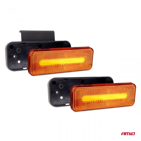 LED markeringslampe OM-02-O rektangulær orange AMIO-02376