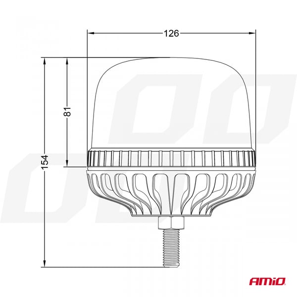 Blinkende advarselslampe 24 LED W25SB 12V 24V AMIO-03339