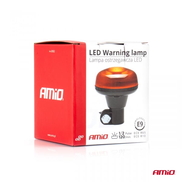 Mini blinkende advarselslampe 18 LED R65 R10 12V 24V W21p AMIO-02922