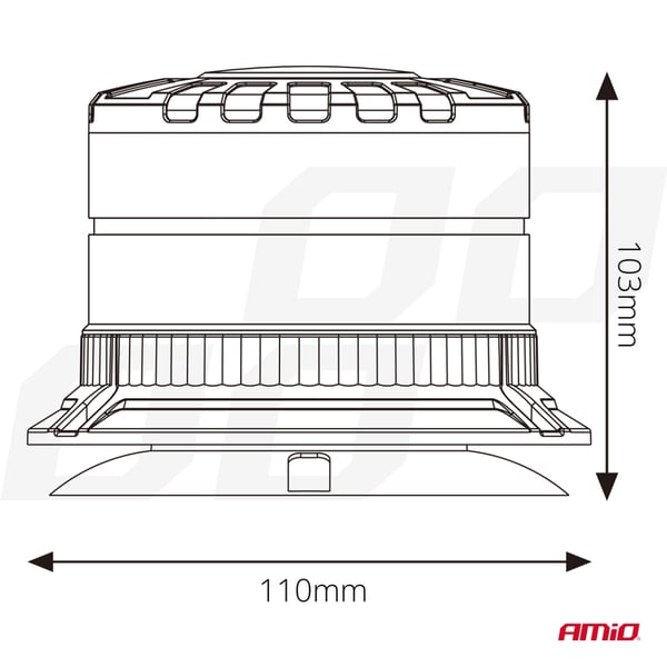 LED-vilkkuva varoitusvalo W29M 12V 24V AMIO-04110