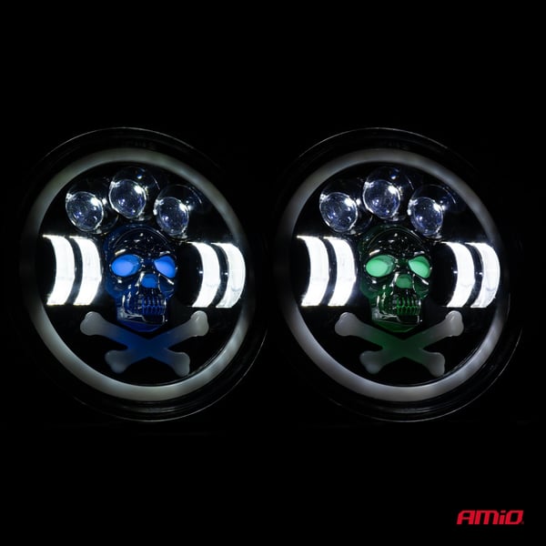 LED arbejdslampe SKULL kranium ekstra dekorativ 12V 24V AMIO-03695