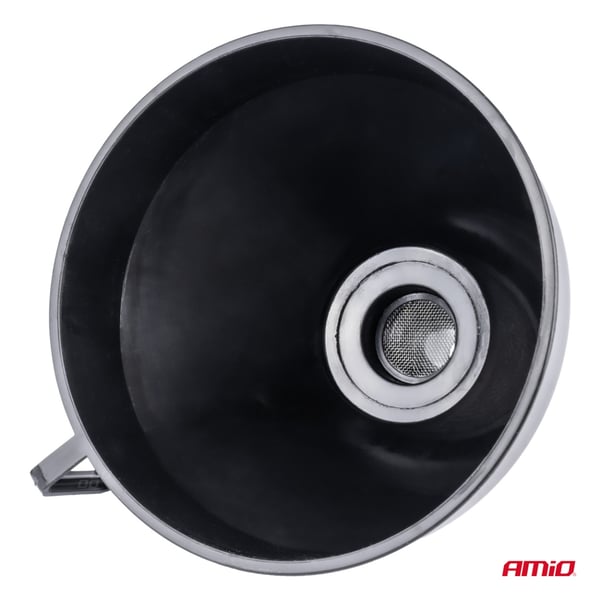 Flexibel svart tratt med sil för bränsle, vätska, vatten, 16 cm AMIO-04038
