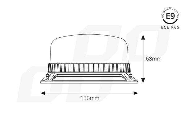 Blinkende advarselslampe med 36 LED-skruer R65 R10 12V 24V W03b AMIO-02296