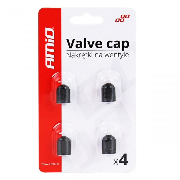Muoviset venttiilikorkit, 4 kpl. AMIO-02623