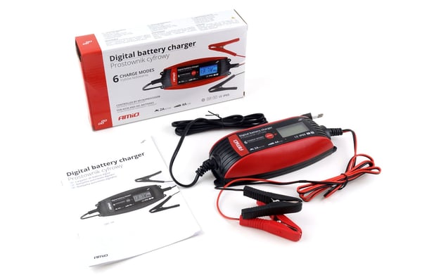 Digitaalinen tasasuuntaaja akkulaturi 6V 12V - 2A 4A - DVL DBC AMIO-02088