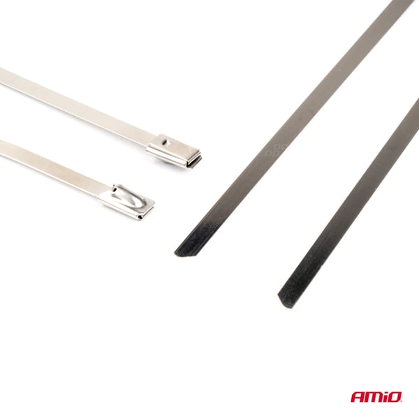 Kabelbindere i rustfrit stål 4,6x300mm 100 stk AMIO-04323