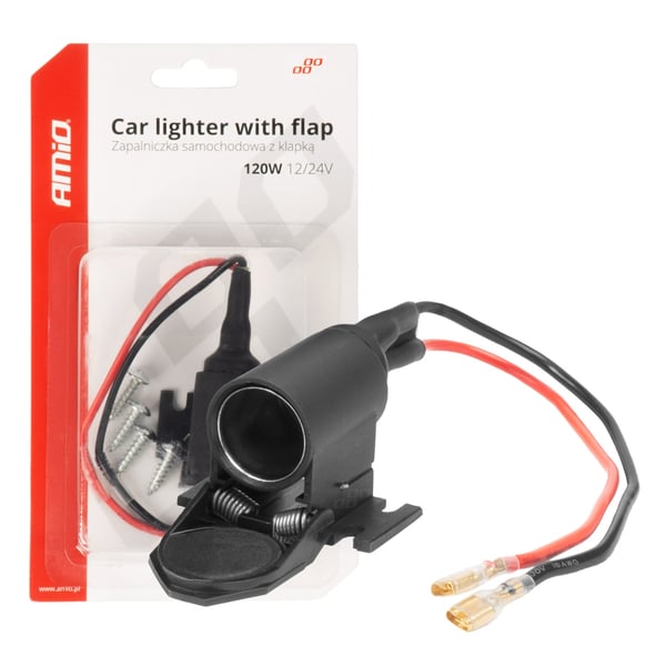 Auton tupakansytytinpistoke läpällä 12V 24V AMIO-04128 Auton tupakansytytinpistoke läpällä 12V 24V AMIO-04128