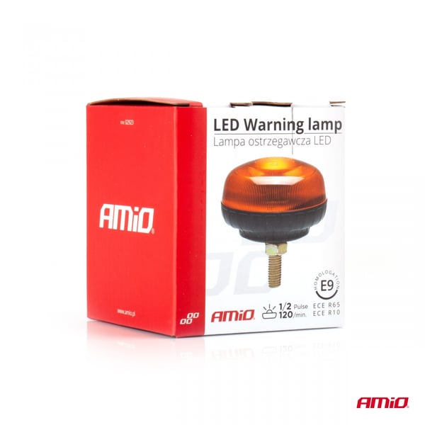 Mini blinkende advarselslampe 18 LED skrue R65 R10 12V 24V W21sb AMIO-02923