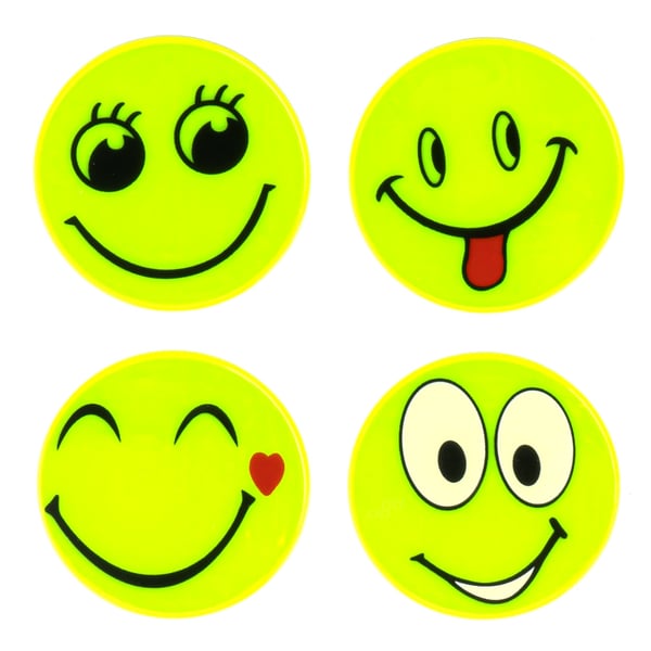 Fluoresoivat heijastavat varoitustarrat lapsille, hymiöt, AMIO-03941