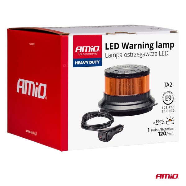 LED-vilkkuva varoitusvalo W28M 12V 24V AMIO-04105