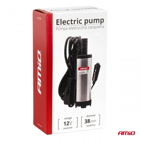 12V dränkbar pump för tömning av bränsle, vatten och vätskor AMIO-03242