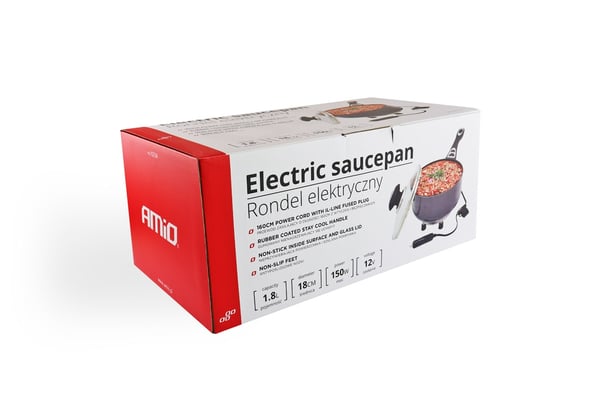 Elektrisk gryde med låg til bil 18 cm x 8 cm 150W 12V AMIO-02534