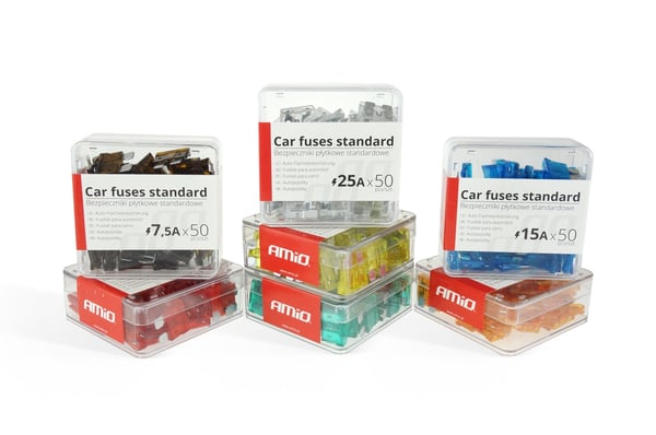 Standard bilsikringer, kasse med 50 stk., 25A, AMIO-01337