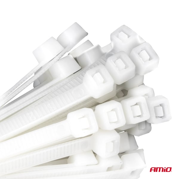 Flerfarvede plastikkabelbindere, sæt med 500 AMIO-04317