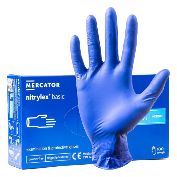 Mercator Nitrylex Basic siniset nitriilikäsineet koko M 100 kpl.