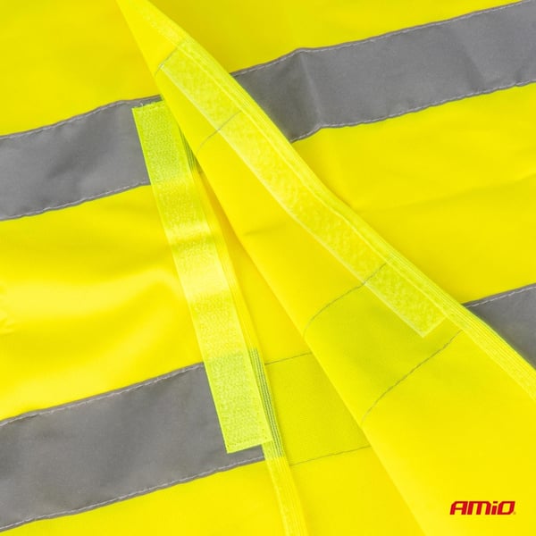 Gul reflexvarningsväst XXXL med AMIO-03935-certifikat