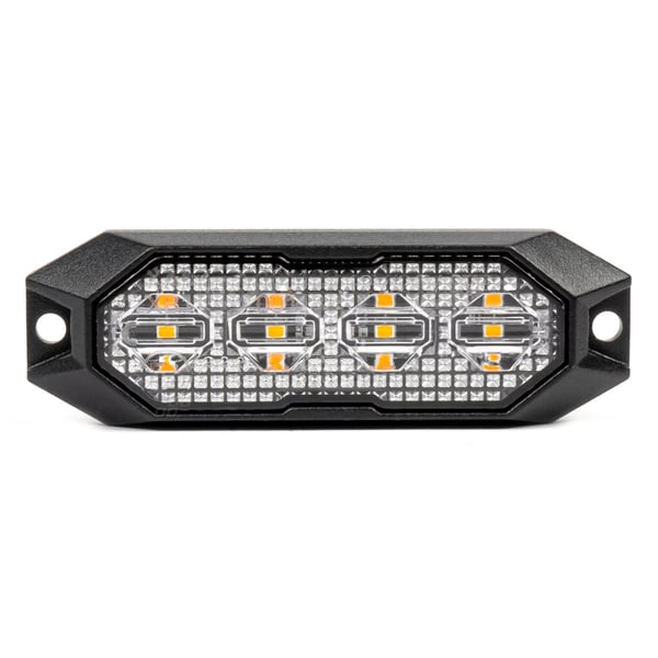 Flad advarselsblinklampe 4x3W LED R65 R10 12V 24V AMIO-03929