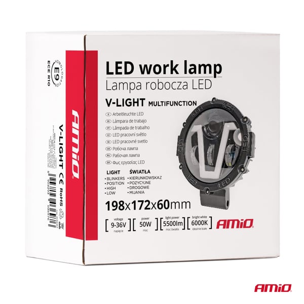 V-LIGHT LED arbejdslampe ekstra dekorativ 12V 24V AMIO-03697