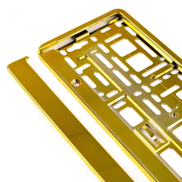 Kullanvärinen metalloitu rekisterikilven kehys AMIO-03179