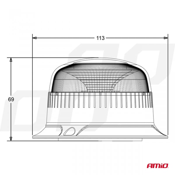 Mini vilkkuva varoitusvalo 18 LED magneetti R65 R10 12V 24V W21ml AMIO-02924