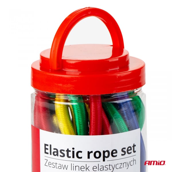 Elastiska gummirep för att säkra bagage, set om 12 AMIO-02836