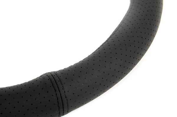 Rei'itetty nahkainen ohjauspyörän suojus M 37-39cm AMIO-01766