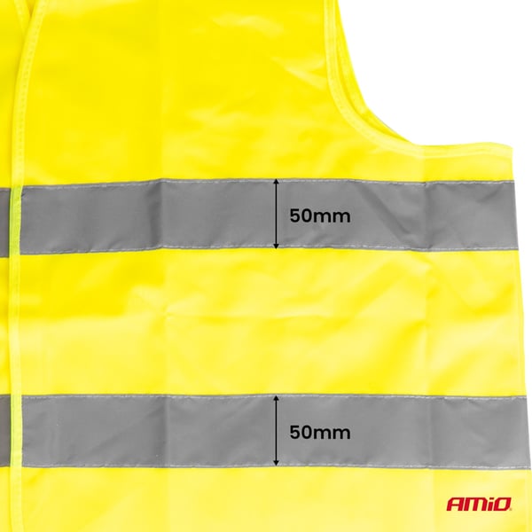 Gul reflexvarningsväst XXXL med AMIO-03935-certifikat