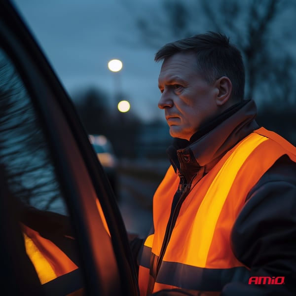 Oranssi heijastava varoitusliivi, jossa XXXL-sertifikaatti AMIO-03986
