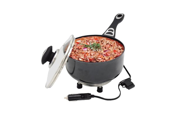 Elektrisk gryde med låg til bil 18 cm x 8 cm 150W 12V AMIO-02534