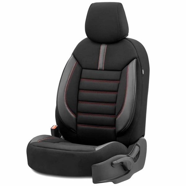 Auton istuinsuojasetti OTOM LIMITED 101 MUSTA/PUNAINEN 3-VETOKETJULLA