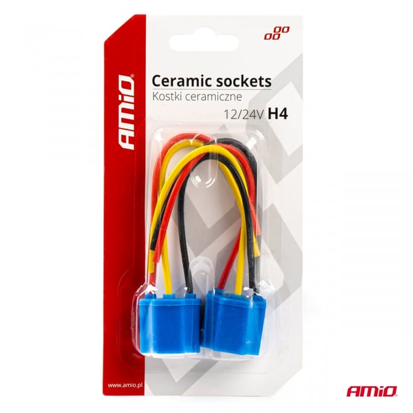 Keramiske terninger lige H4 fatningsstik AMIO-03052