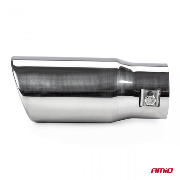 Pakoputken äänenvaimentimen pää ruostumatonta terästä MT 011 kromia AMIO-01311
